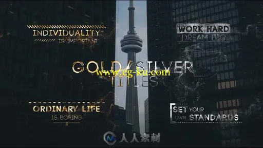 时尚超炫酷金色粒子文字字幕标题动画AE模板 Videohive Golden Titles的图片6