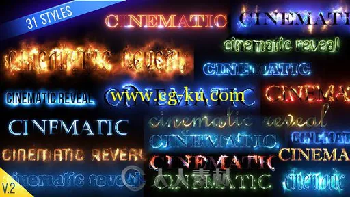 酷炫电影文本样式文字字幕标题动画AE模板 Videohive Cinematic Text Styles Pack的图片1