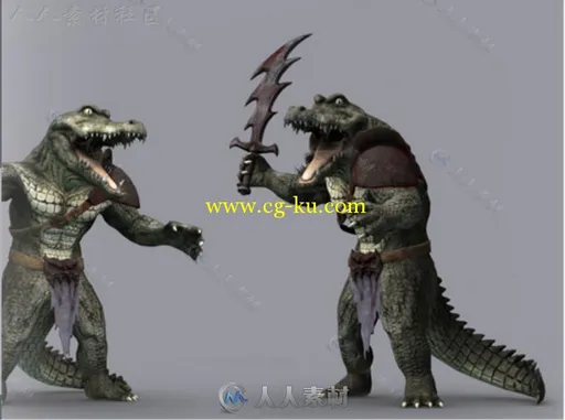 鳄鱼战士生物角色模型Unity3D素材资源的图片1