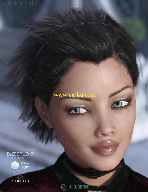 DAZ3D时尚发型发箍展示3D模型合辑的图片7