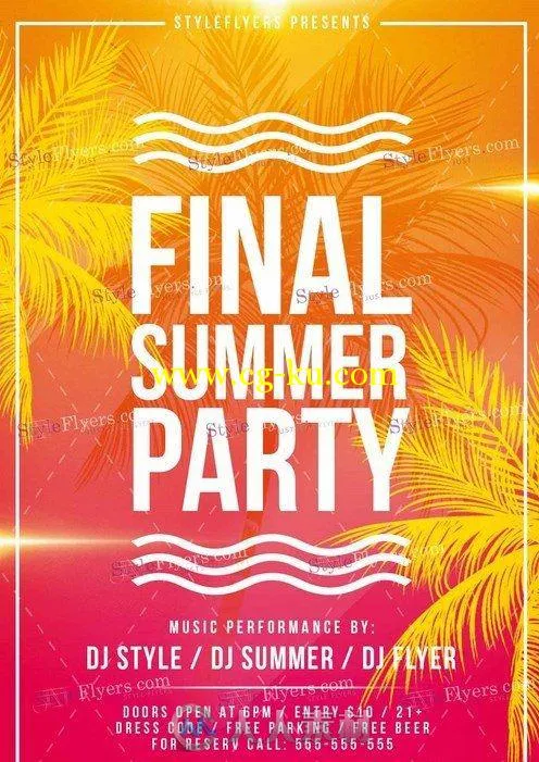 终极夏日派对宣传海报PSD模板final_summer_party_PSD_Flyer_Template的图片1