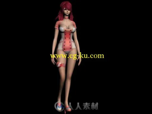 性感美女走路动作3D模型的图片1