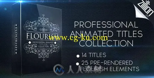 漂亮藤蔓生长文字字幕婚礼标题动画AE模板 Videohive Flourish Titles Collection的图片1