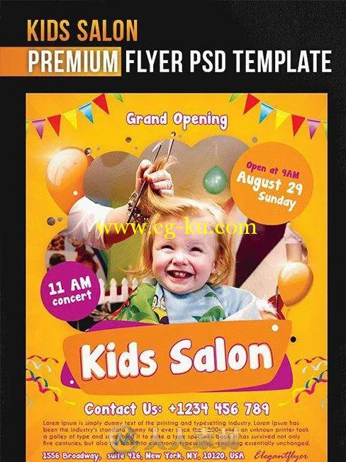 儿童沙龙宣传海报PSD模板Kids_Salon+Facebook_Cover_D001的图片1