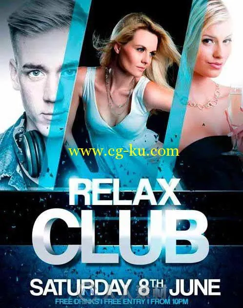 休闲放松俱乐部宣传海报PSD模板relax-club-flyer-template的图片1