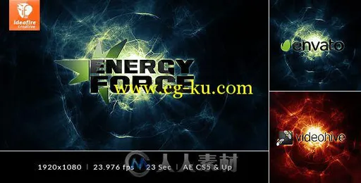 震撼抽象能量爆发标志LOGO演绎AE模板 Videohive Energy Force - Logo Intro 7798106的图片1