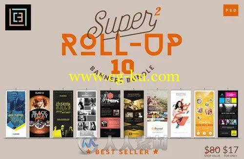 落地宣传广告展示合辑PSD模板Super 2 - Roll-Up Banners Bundle的图片2