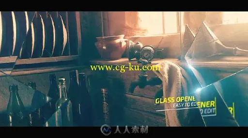 时尚优雅的玻璃幻灯片相册动画AE模板 Videohive Glass Opener 17848634的图片1