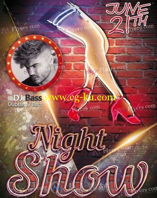 午夜秀宣传海报PSD模板night-show的图片1