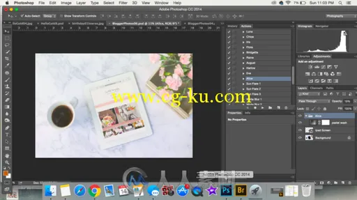 咖啡与鲜花平面展示PSD模板Pretty_Photo_Bundle_for_Bloggers的图片1