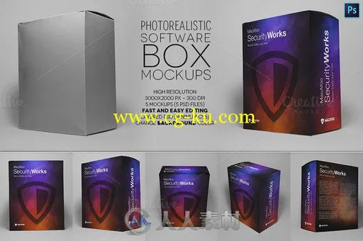 软件产品包装展示PSD模板CM - Software or Product Box Mockups 351206的图片1