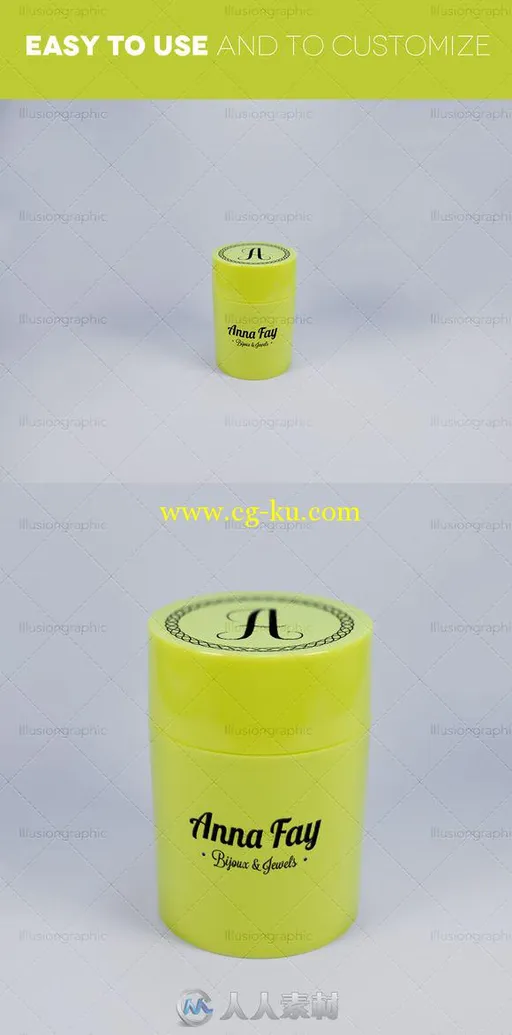 圆柱型盒子展示PSD模板CM - Logo on Cylindrical Box Mockups 353082的图片2