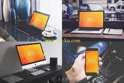 手持手机笔记本电脑电子设备展示第三版PSD模板Devices - Mockups V03的图片1