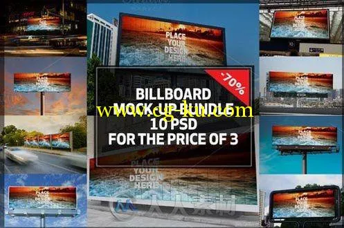 10款大型户外广告牌展示PSD模板10 Billboard Mock-up Bundle的图片3