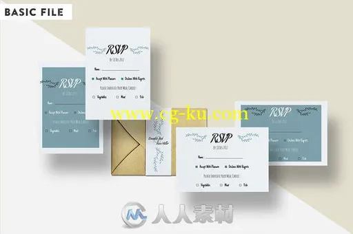 邀请卡平面展示PSD模板Invitation Greeting Card Mockups 5x7的图片1