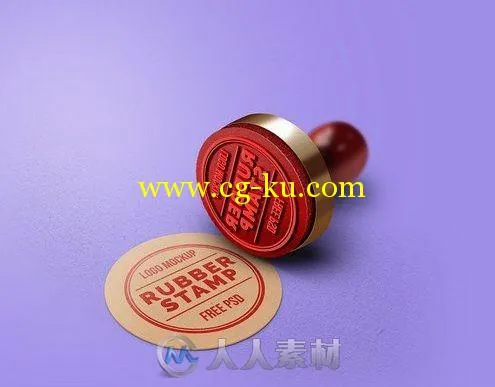 橡皮图章标示展示PSD模板Rubber Stamp Logo Mockup的图片1