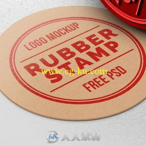 橡皮图章标示展示PSD模板Rubber Stamp Logo Mockup的图片2