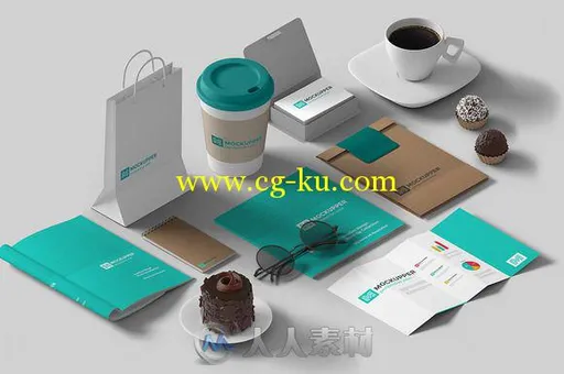 工作物品等距模拟展示PSD模板Identity Mockup Isometric view 4K的图片3