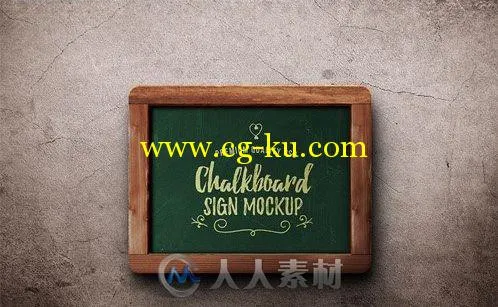 墙上小黑板展示PSD模板Chalkboard_Mockup的图片1