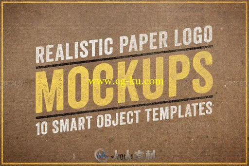 真实纸张LOGO展示PSD模板Realistic Paper Logo Mockups Volume 1的图片1