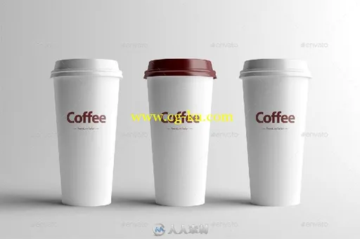 两款一次性咖啡大杯展示PSD模板Paper Coffee Cup Mock-Up - Large的图片1