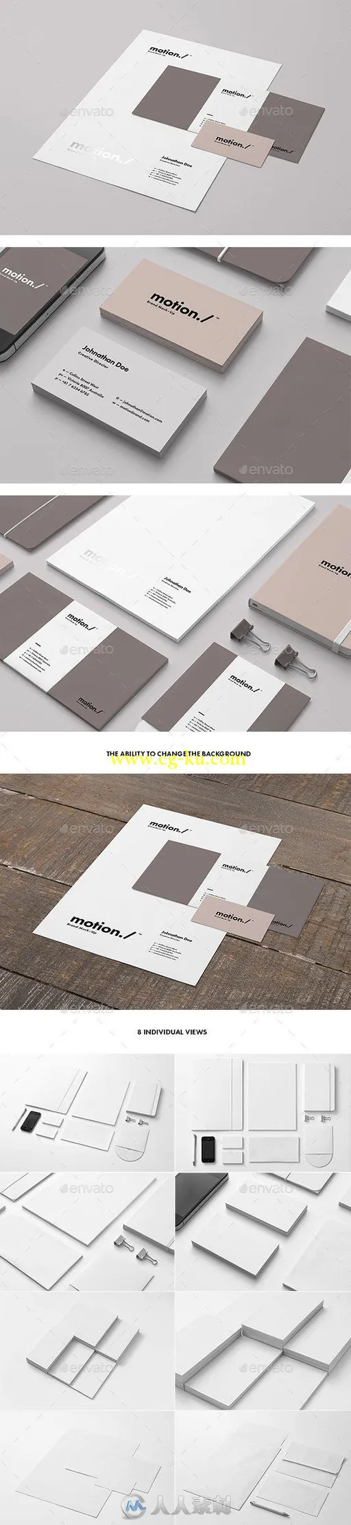 多尺寸品牌展示卡片PSD模板Branding Identity Mock-up 6的图片1