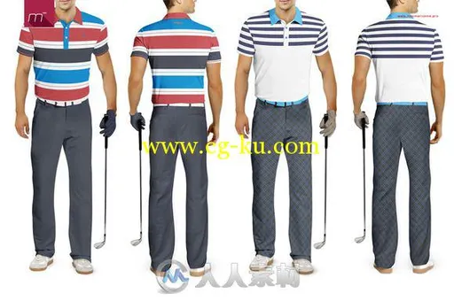 高尔夫男士套装展示PSD模板Golf Uniform Mock-up的图片2