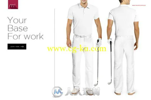 高尔夫男士套装展示PSD模板Golf Uniform Mock-up的图片3