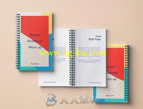 环形笔记本展示PSD模板Ringed-Notebook-Mockup的图片1