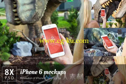 8款iphone6手持场景展示PSD模板8 PSD iPhone 6 Mockups Dino的图片2