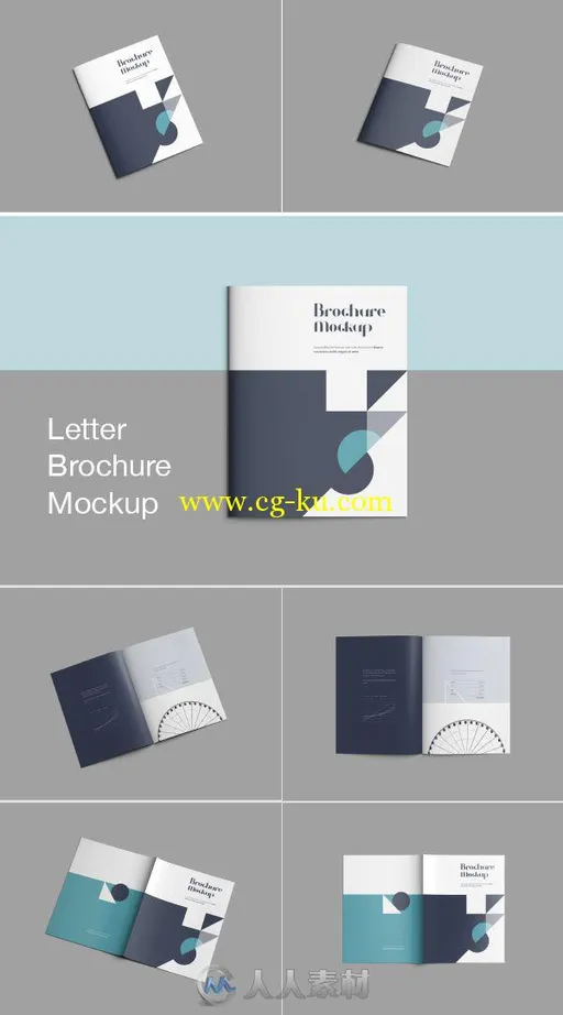 书信尺寸宣传册展示PSD模板Letter Size Brochure Mockup的图片2