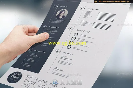 简历场景展示PSD模板CV Resume Mock-Up的图片4