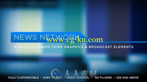 完美的新闻联播字幕条动画AE模板 Videohive News Network Lower Thirds 5171471的图片1