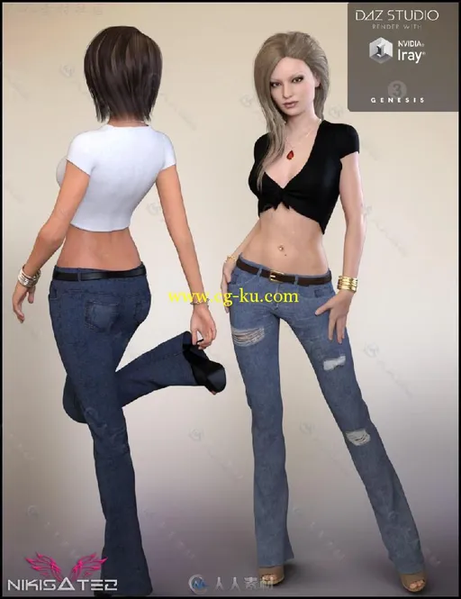 DAZ3D低胸套装女性3D模型合辑的图片3