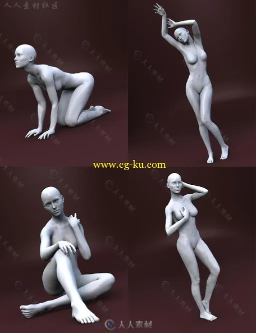 DAZ3D女性参考性艺术姿势3D模型合辑的图片3