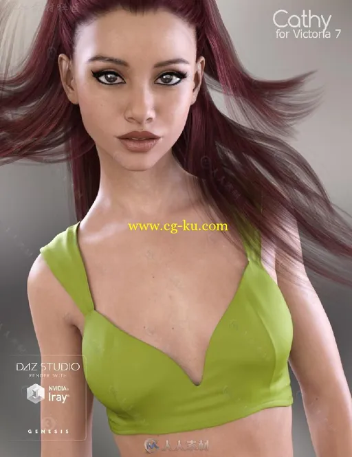 DAZ3D可爱棕色眼睛邻家女孩3D模型合辑的图片1