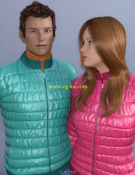 DAZ3D秋季夹克羽绒服服装展示3D模型合辑的图片1