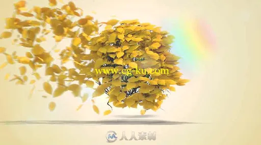 枝叶生长飞散标志显示LOGO演绎AE模板 Videohive Flying Leaves Logo Reveal 5600095的图片3