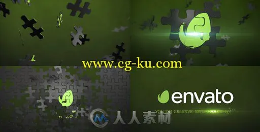 史诗拼图动画元素3D标志AE模板Videohive Puzzle Logo Animation Element 3D 5501528的图片1