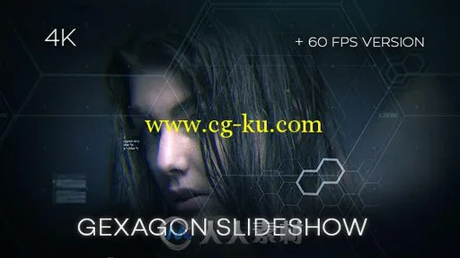 时尚设计六边形幻灯片相册动画AE模板 Videohive Gexagon Slideshow 1786729的图片1