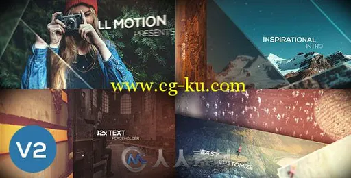 现代反转画廊相册动画AE模板 Version 2 升级版 Videohive Inspirational Intro ...的图片1