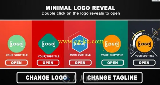 最小的丰富多彩的标志展示LOGO演绎AE模板 Minimal Logo Reveal的图片1