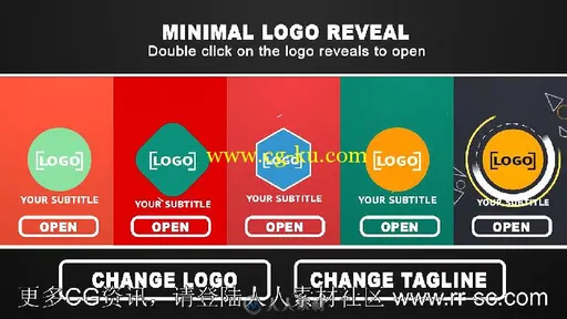 最小的丰富多彩的标志展示LOGO演绎AE模板 Minimal Logo Reveal的图片2