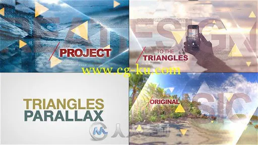 时尚三角形世界视差幻灯片AE模板 Videohive Triangles World of Parallax 17368688的图片1