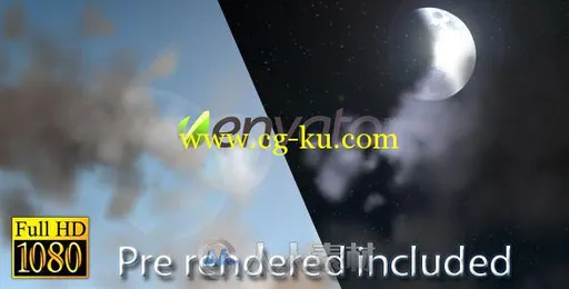 云雾散开显示标志LOGO演绎AE模板 Videohive Clouds Logo 590485的图片1