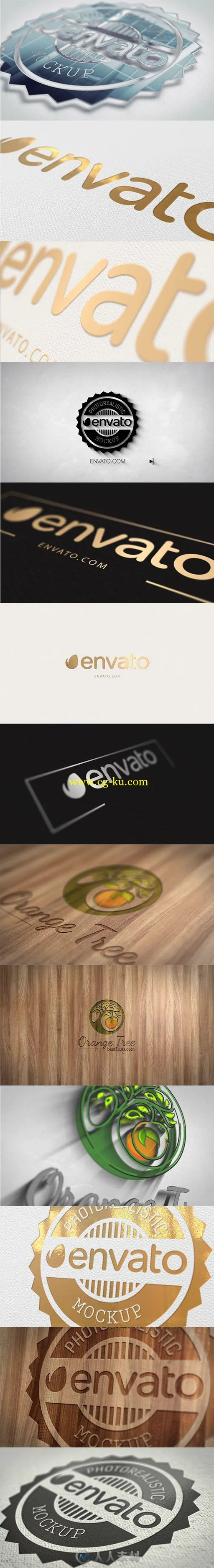 现代动态视频模型标志LOGO演绎AE模板 Videohive Realistic Logo 16659503的图片2