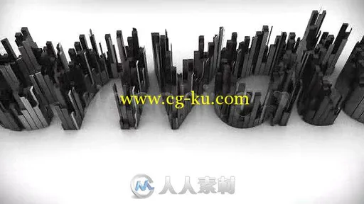 独特的柱状整列波浪起伏生长文字标志显示LOGO演绎AE模板Videohive Cubed Columns ...的图片3