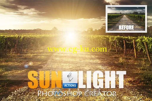 光线添加特效PS动作Add_Sunlight_Photoshop_Creator的图片1