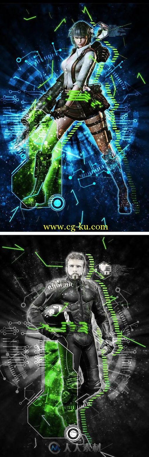 科技感特效PS动作EM-graphicriver-15633265-techno-action的图片1