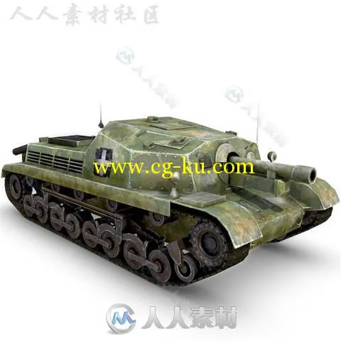 43m兹里尼II号坦克陆地车辆模型Unity3D素材资源的图片12
